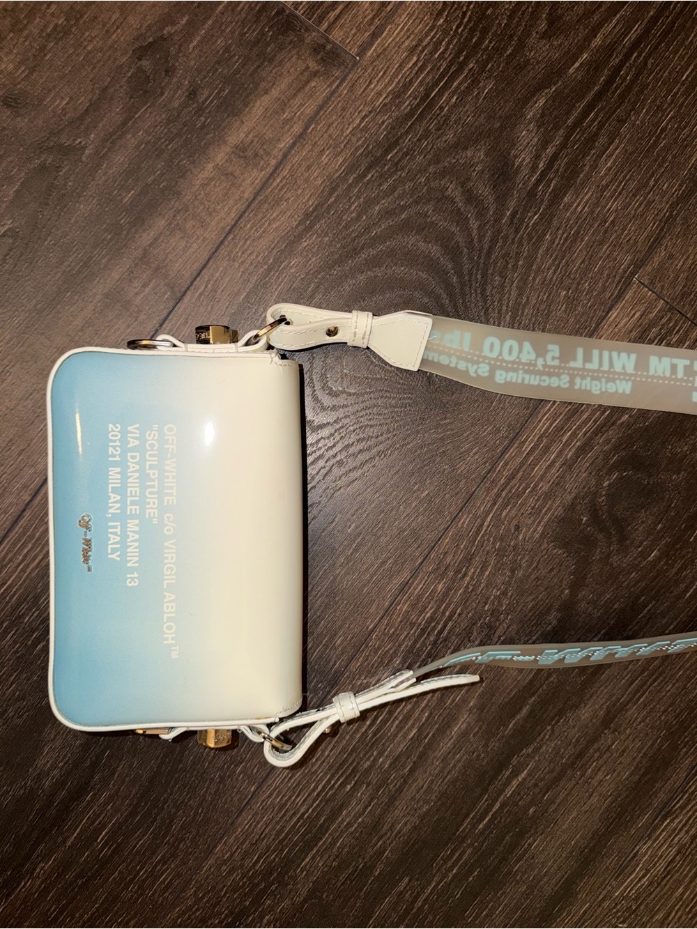 Off-White Blue-to-White Ombre Crossbody Bag